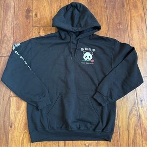 Riot Society Black Hoodie with Panda Graphic size M